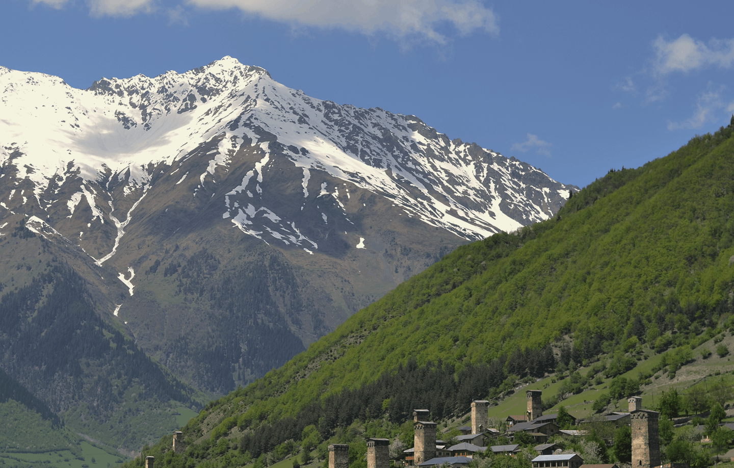 Scenic landscape of Caucasus Mountains in Svaneti Georgia cultural immersion tour